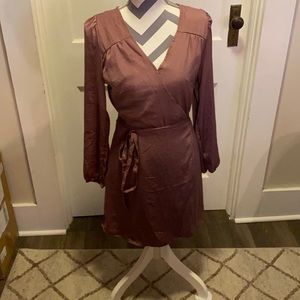 Blush Silk Wrap Dress